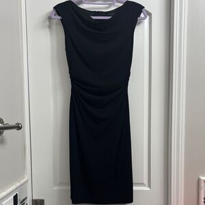 David Meister Classic Black Midi Dress. Size 2